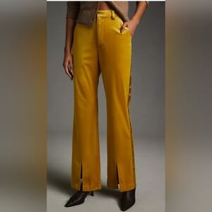 New Anthropologie Avec Les Filles Split Front Velvet Pant Size 14